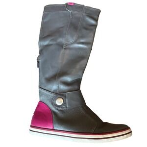 Nike Tall Leather Sneaker Boots Gray Pink Womens 7‎ UK 4.5 EU 38